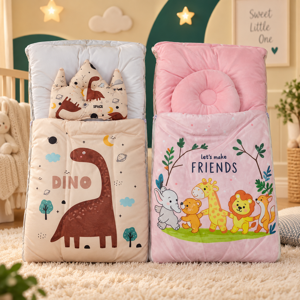 Premium Newborn Baby Carry Nest & Sleeping Bag with Pillow