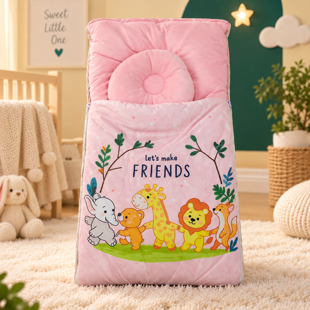 Premium Newborn Baby Carry Nest & Sleeping Bag with Pillow