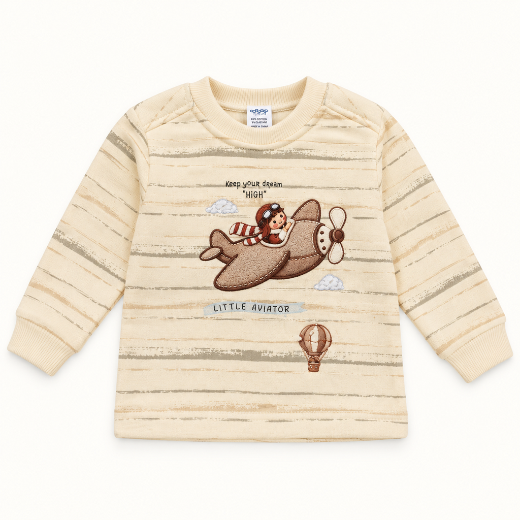 Little Aviator Baby 2-Piece Winter Outfit – Sweatshirt & Cargo Pants