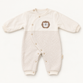 Premium Baby Lion Cotton Winter Romper – Ivory