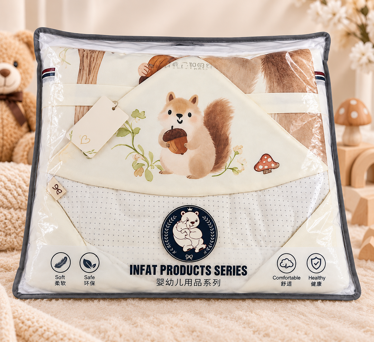 Newborn Baby Winter Cotton Quilt & Wrap – 90 × 90 cm