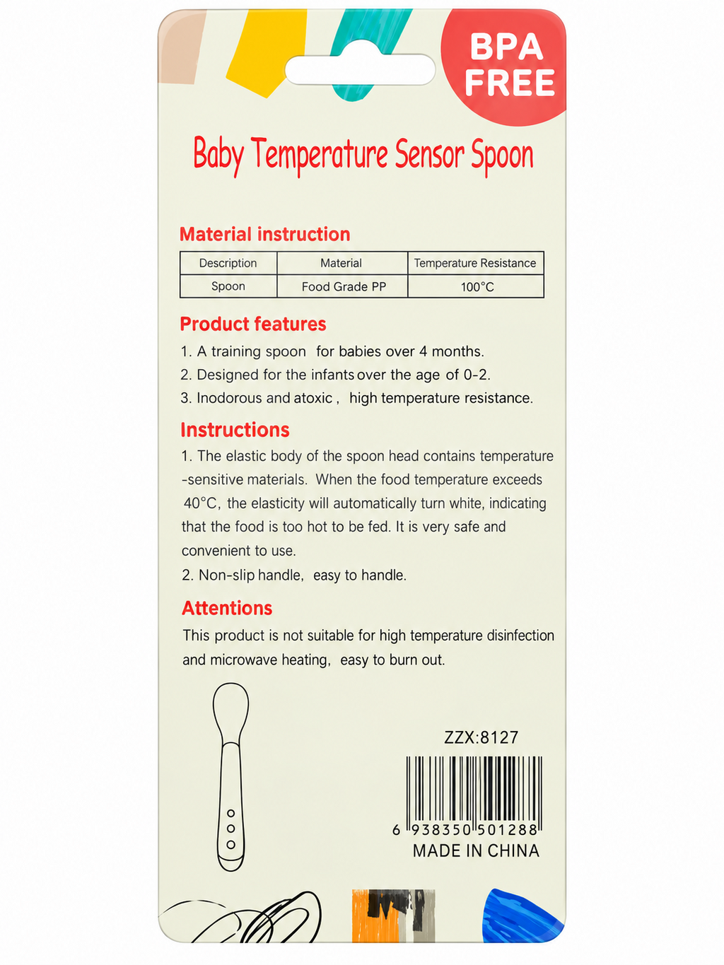 Baby Temperature-Sensing Feeding Spoon – Heat-Sensitive Safety Spoon for Babies