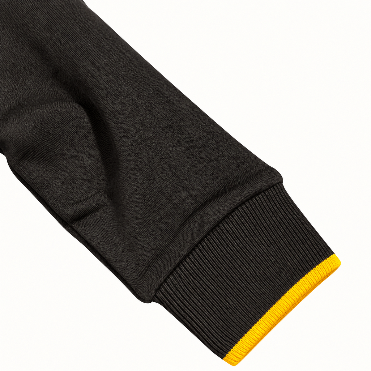 Kids Black Zip-Up Hoodie with Yellow Trim – Warm Winter Jacket