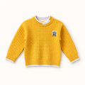 Kids Mustard Waffle Knit Winter Sweater – Cozy Pullover