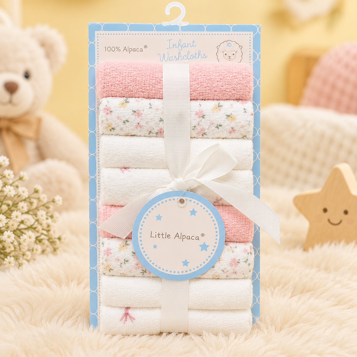 Little Alpaca Super Soft Infant Washcloths – 8 Pack