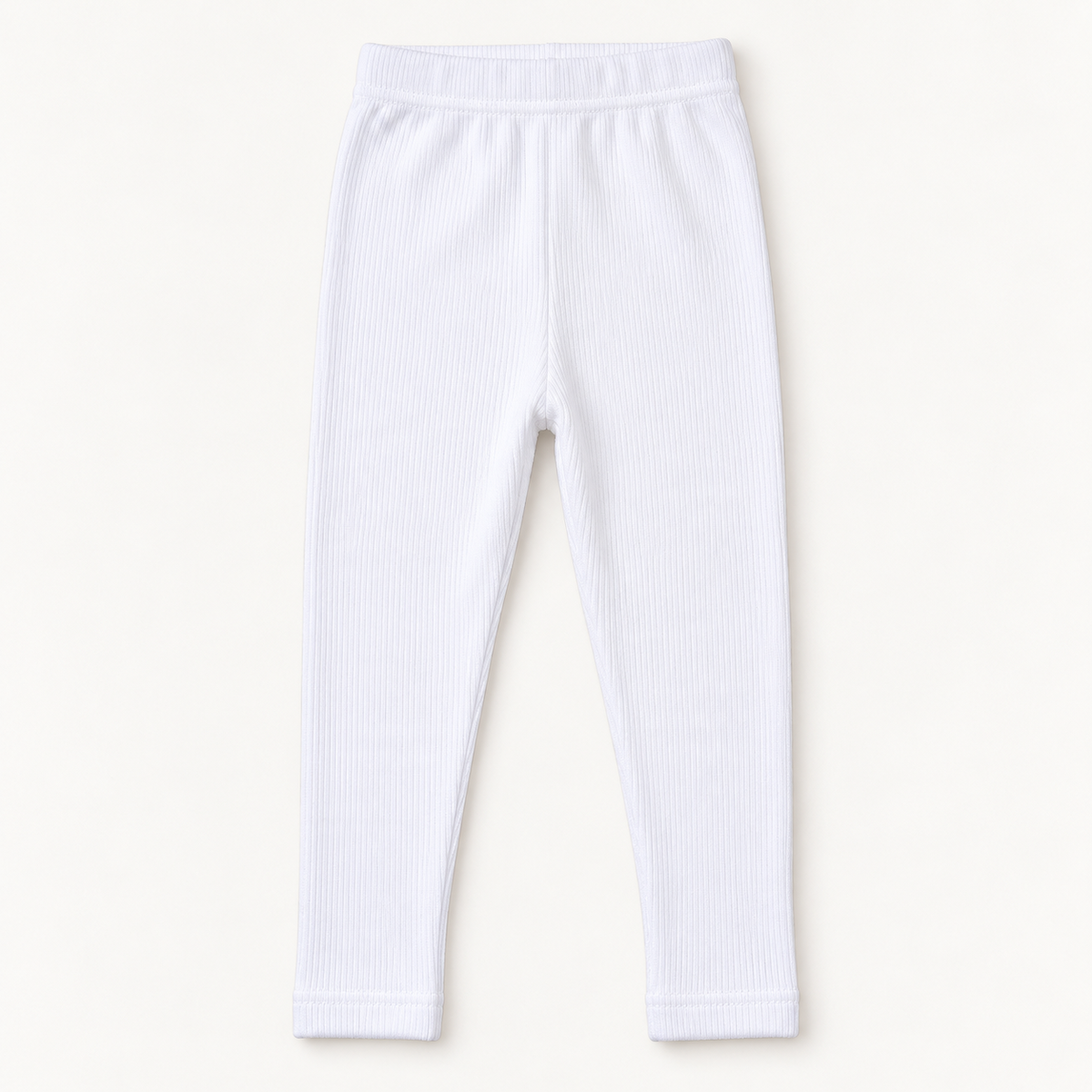 Baby & Kids Ribbed Thermal Leggings – White
