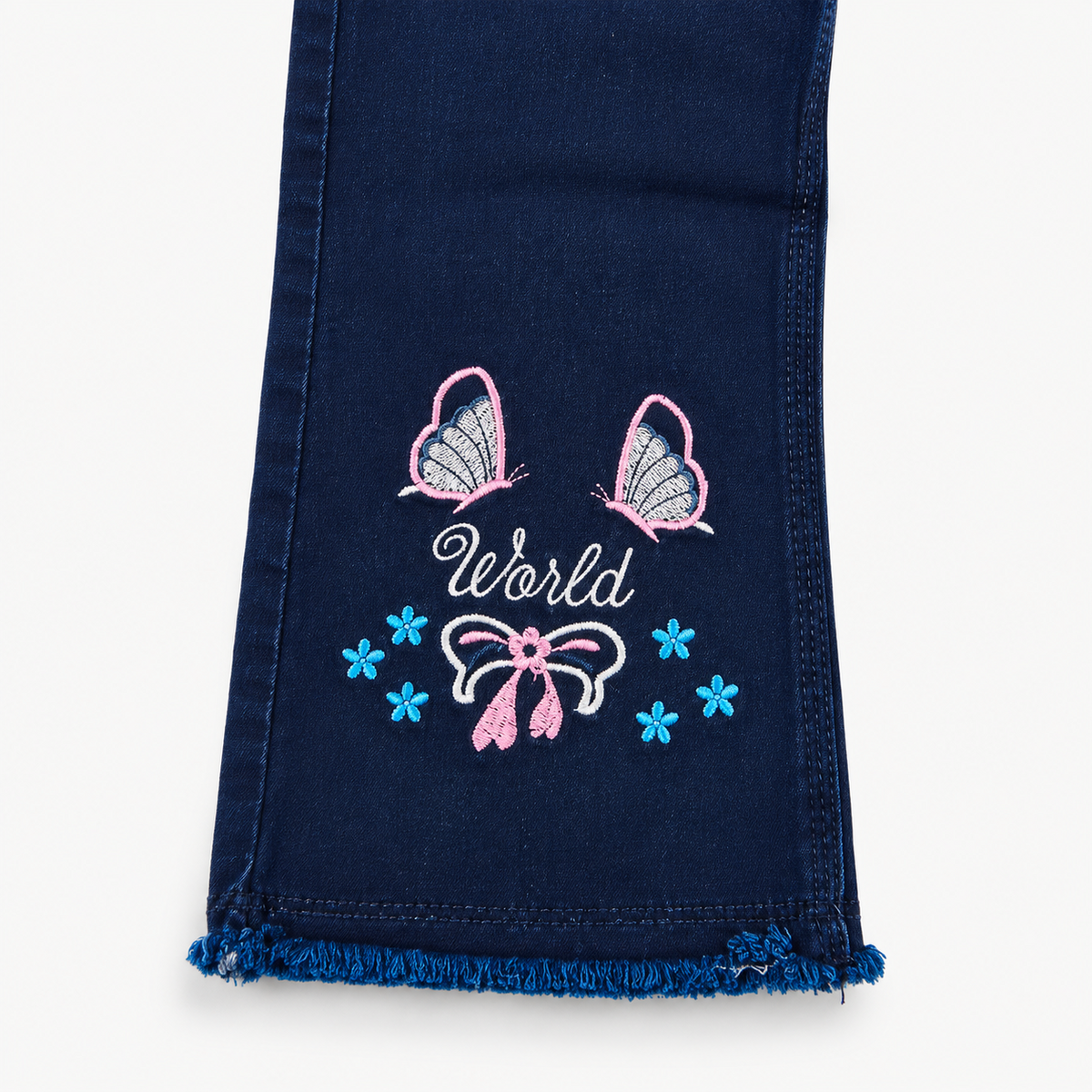 Kitty World Embroidered Baggy Jeans – Navy Blue