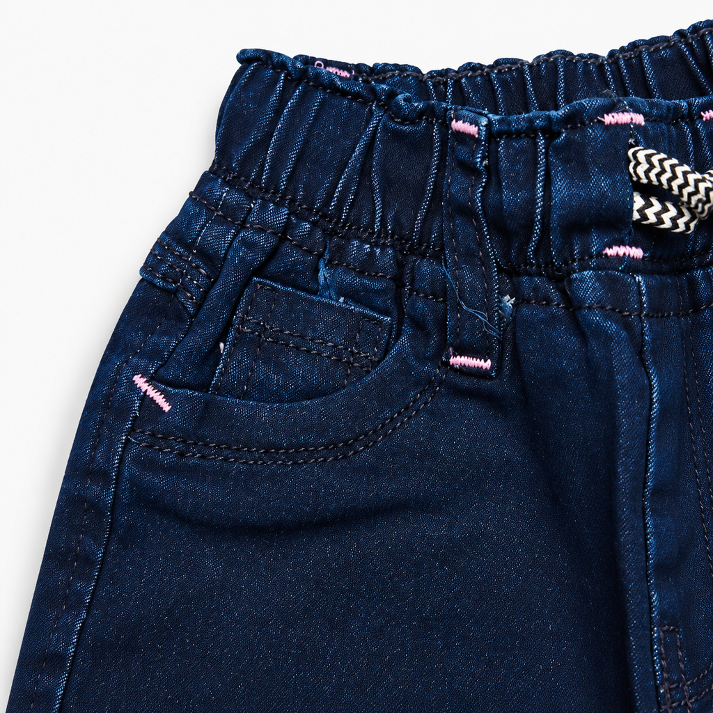 Kitty World Embroidered Baggy Jeans – Navy Blue
