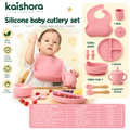 Baby Silicone Feeding & Cutlery Set – Complete Self-Feeding Mealtime Set
