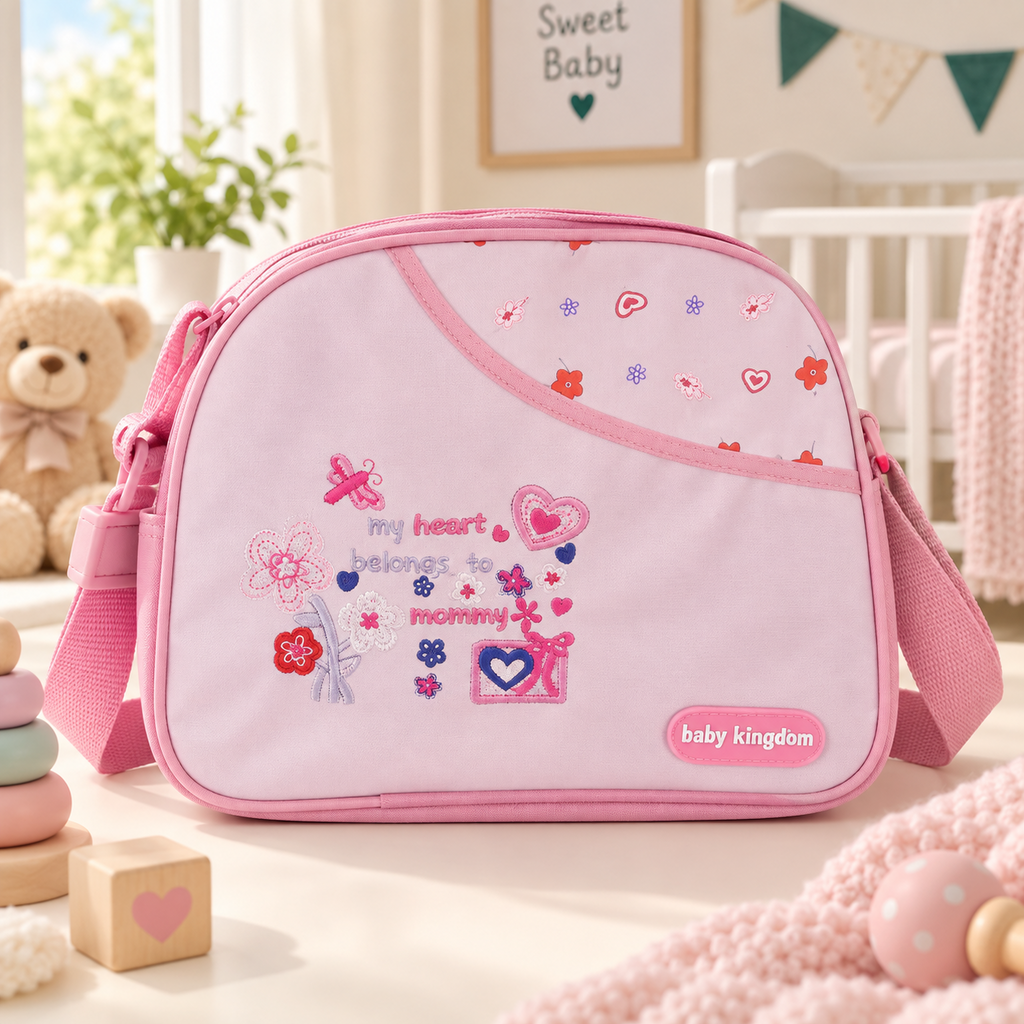 Baby Kingdom Mini Baby Essentials Bag – Blue Train & Pink Floral