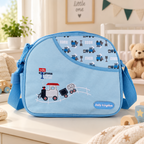 Baby Kingdom Mini Baby Essentials Bag – Blue Train & Pink Floral