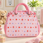 Baby Kingdom Mini Baby Essentials Bag – Blue Train & Pink Floral