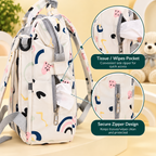 Multifunctional Baby Diaper Backpack with Organized Storage & Quick-Access Wipes Pocket