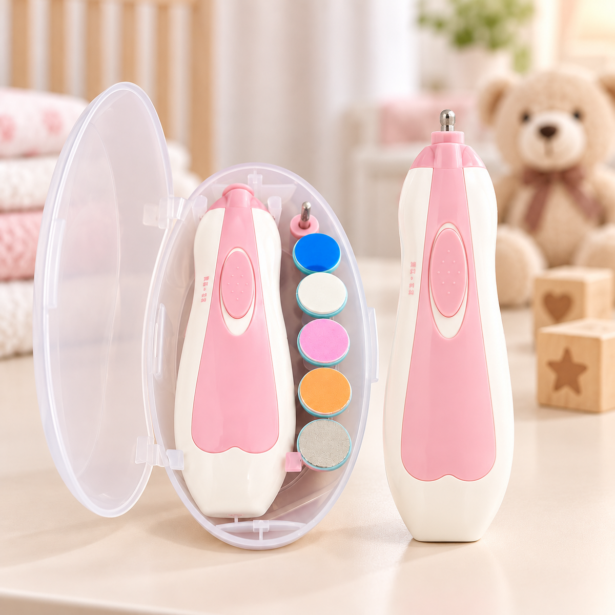 Baby Electric Nail Trimmer & Manicure Set – 6 Interchangeable Heads