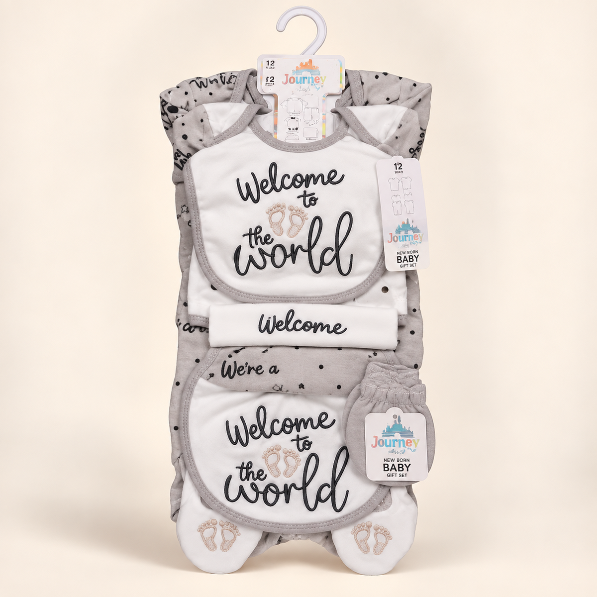 12 Pcs Newborn Baby Gift Set – Premium Baby Starter Clothing Set