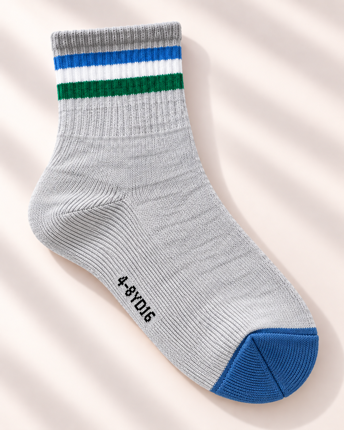 2-Pair Kids Everyday Socks – Soft Cotton Blend Striped & Nature Design