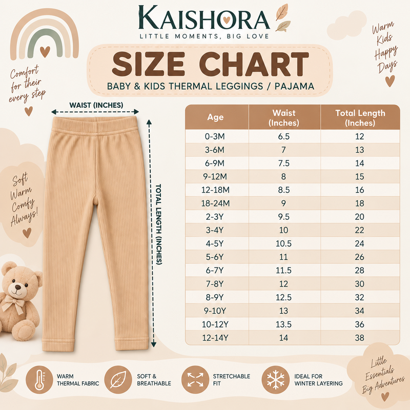 Baby & Kids Ribbed Thermal Leggings – Brown