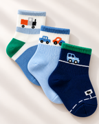 3-Pair Kids Vehicle Socks Set – Soft & Comfy Car & Truck Design